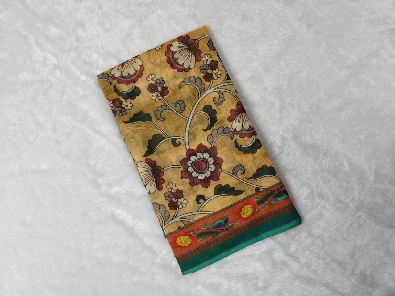 ELEGANT EVERYDAY WEAR ORIGINAL LINEN DIGITAL PRINT SAREE - Image 7