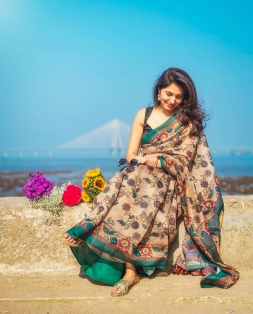 ELEGANT EVERYDAY WEAR ORIGINAL LINEN DIGITAL PRINT SAREE