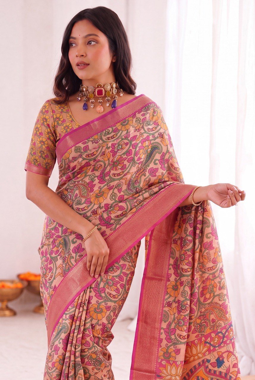 EXCLUSIVE BEAUTIFUL SPECIAL LILAN COTTON DIGITAL PRINTED SAREE