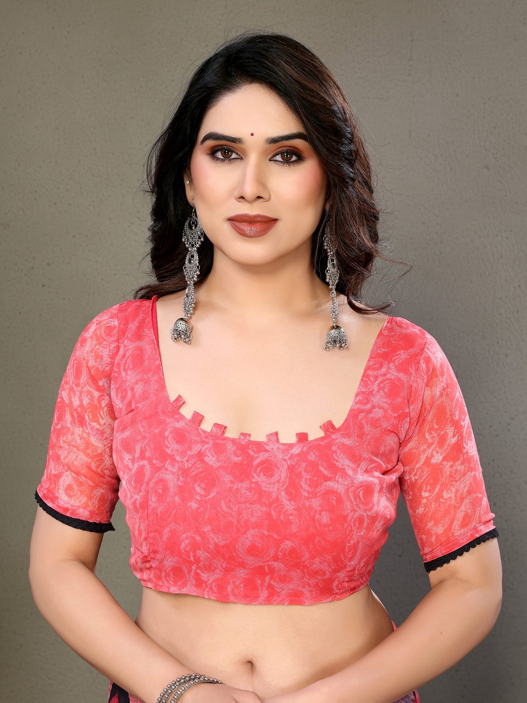 Elegant Heavy Chiffon Saree ✨ Beautiful Lace Border Finish - Image 5