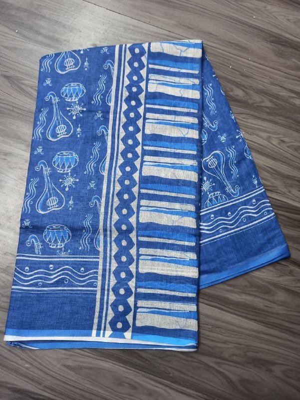 FavisFashion Heritage Bloom Digital Linen Saree for Women - Image 6