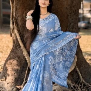 PREMIUM   LINEN DIGITAL PRINT SAREE COLLECTION