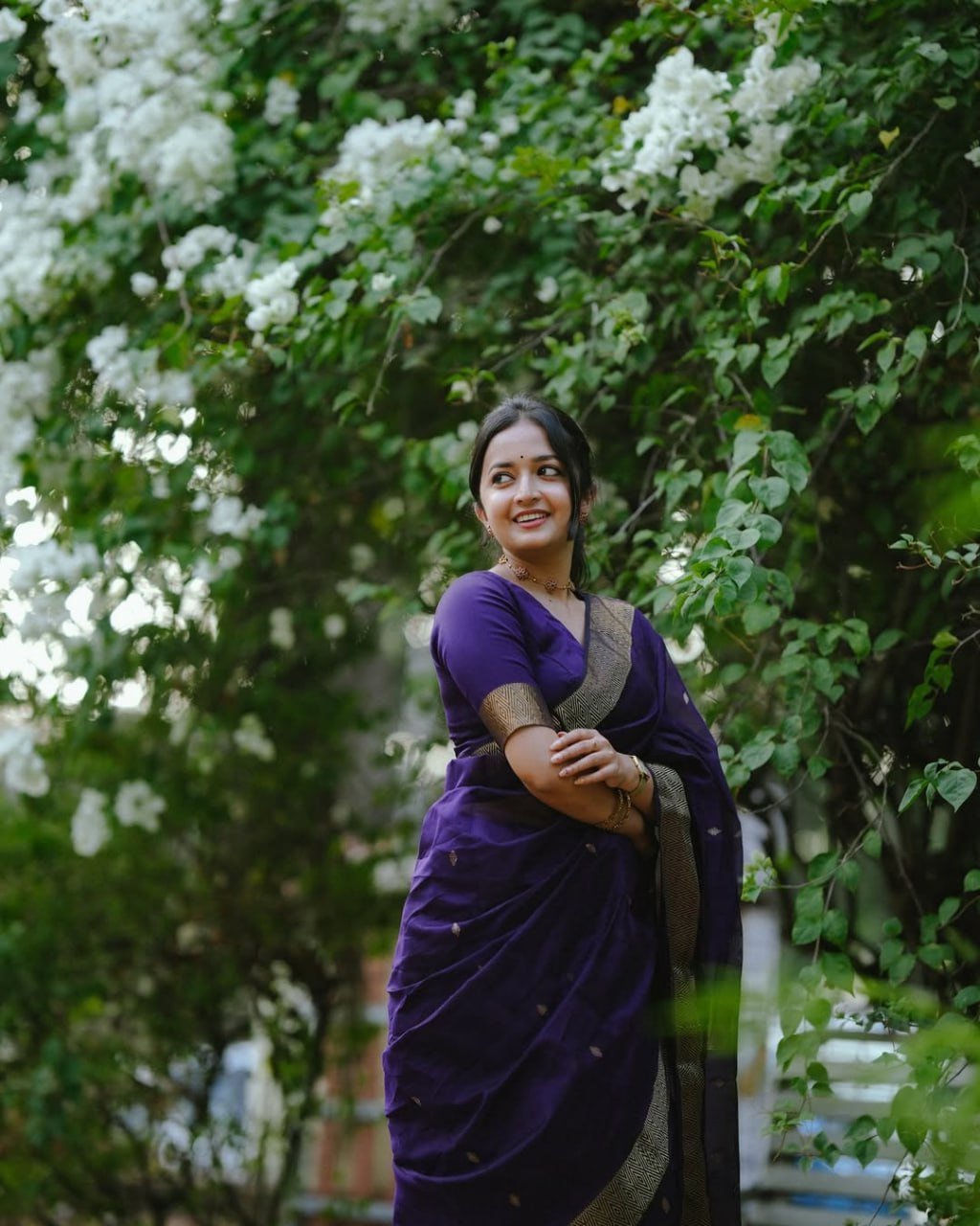 Purple Beautiful Rich Pallu & Jacquard Work On All Over The Saree | With Blouse Piece - Image 3