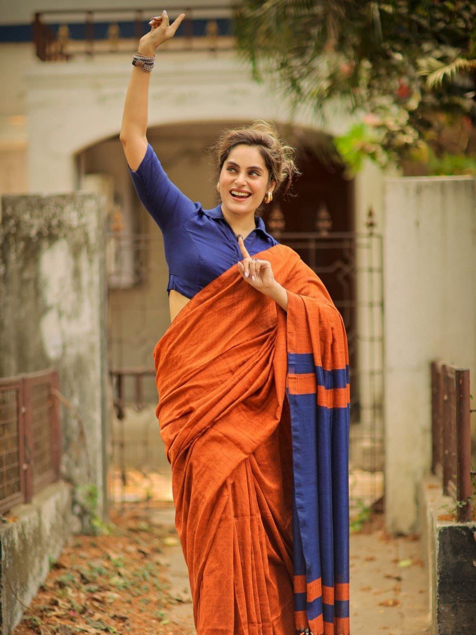 Premium Lilan Cotton Digital Print Saree with Rich Pallu & Lace Border