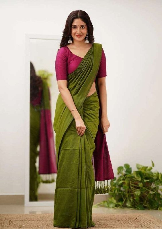 Soft Lilan Slab Saree with Rich Pallu & All-Over Jacquard Weaving with Designer Blouse - Image 3