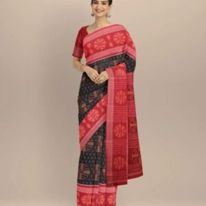 Premium Lilan Cotton Digital Print Saree with Pum Pum Lace Border